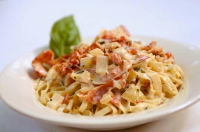 Паста карбонара с курицей