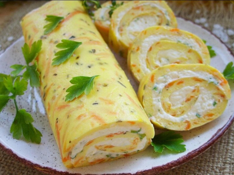 Рулет из лаваша с ветчиной и сыром
