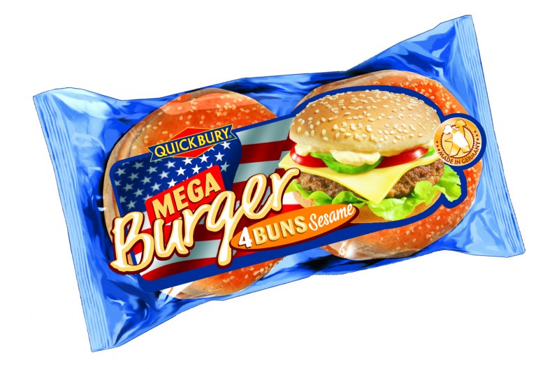 Булочка Quickbury для гамбургера Mega Burger с кунжутом 300г