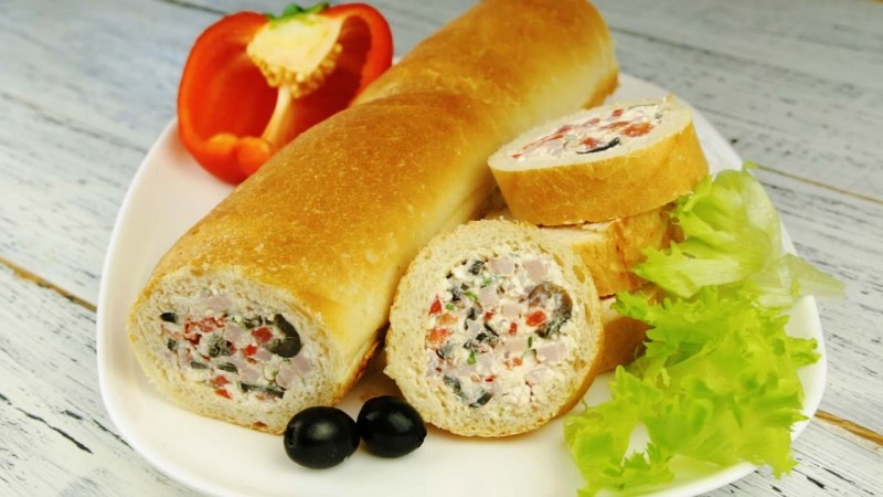 Закуска фаршированный батон