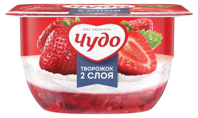 Чудо воздушный творожок клубника