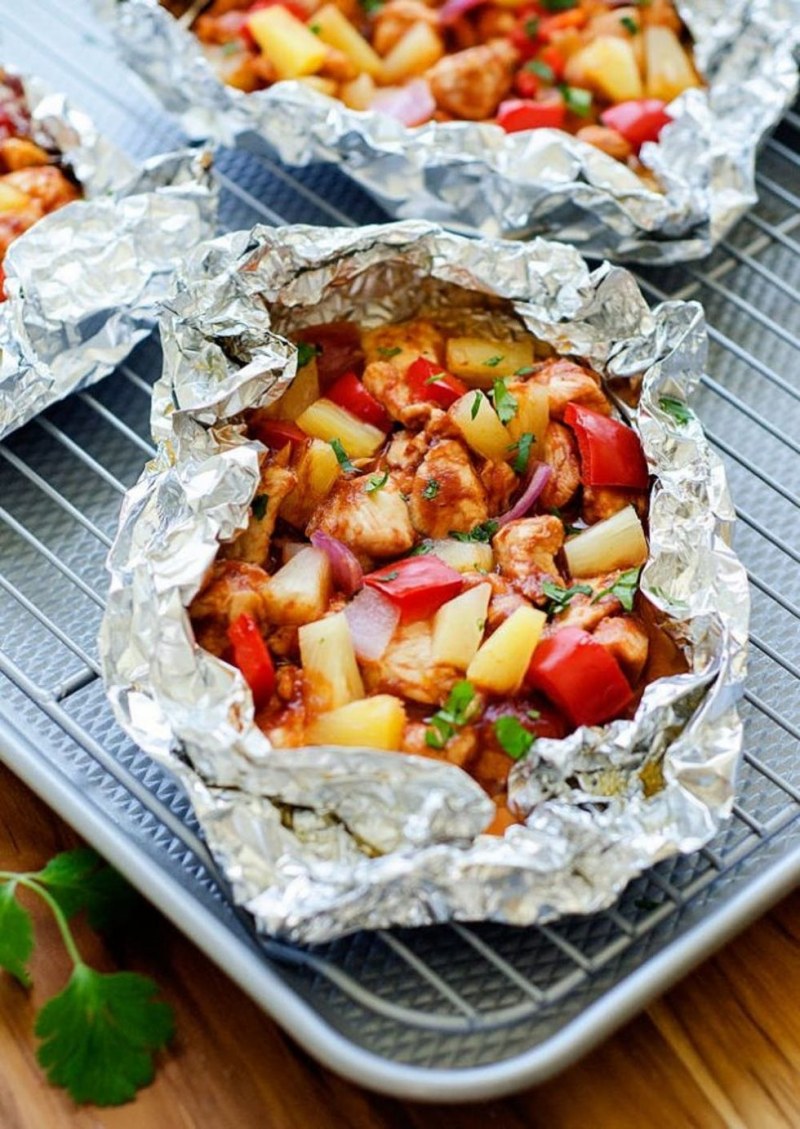 Мясо с овощами в фольге