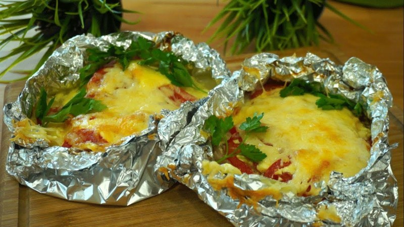 Рыба с овощами в фольге