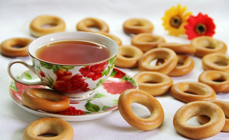 Бублик с чаем