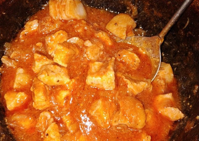 Свинина томленая с овощами