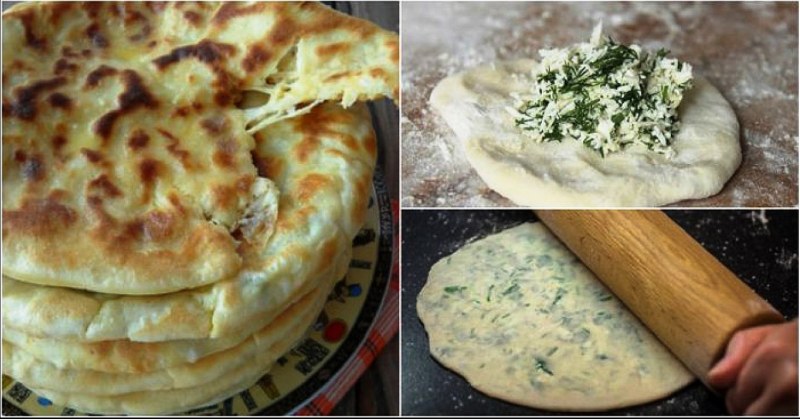 Лепешка с творогом в духовке