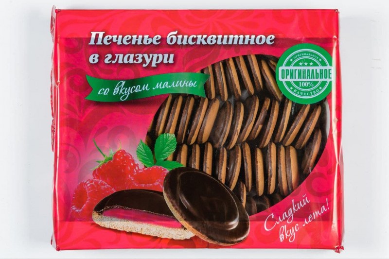 Печенье бисквитное в глазури, 1,2кг, ГК Кинельский кондитер