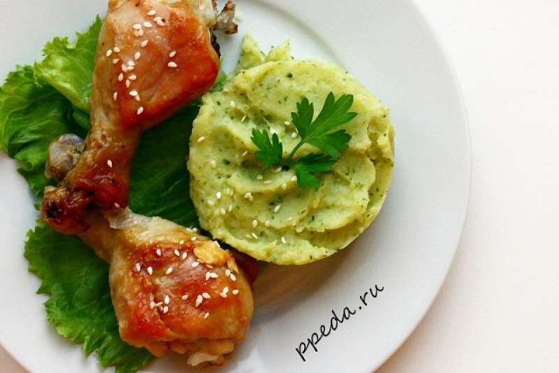Картофель фаршированный грибами и сыром
