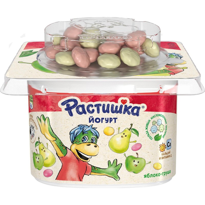 Йогурт Растишка с печеньем яблоко груша 118г