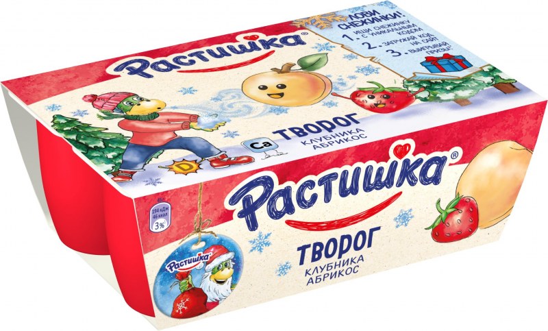 Растишка творог клубника 100г