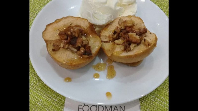 Печеные яблоки с грецкими орехами