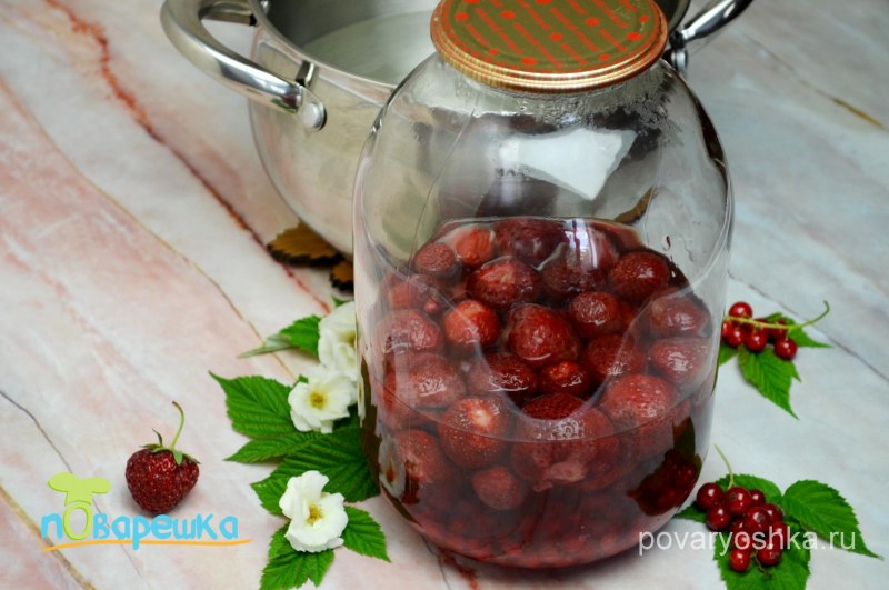 Компот из сухих яблок и черной смородины