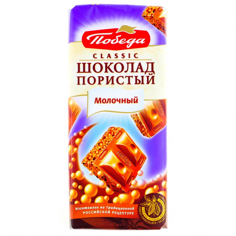 Шоколад воздушный молочный пористый 85г