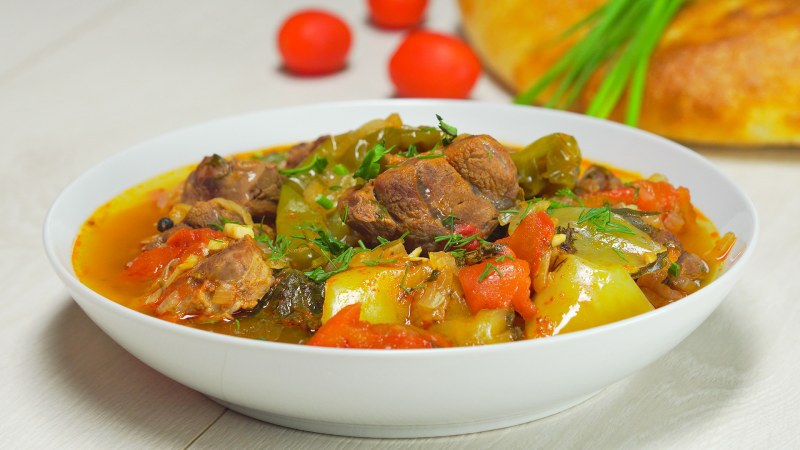 Хашлама из баранины в казане