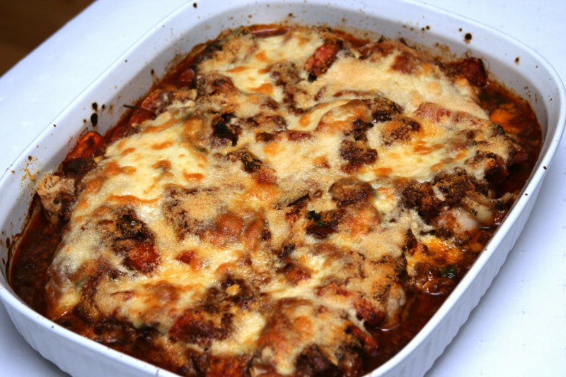 Запеченные баклажаны с курицей