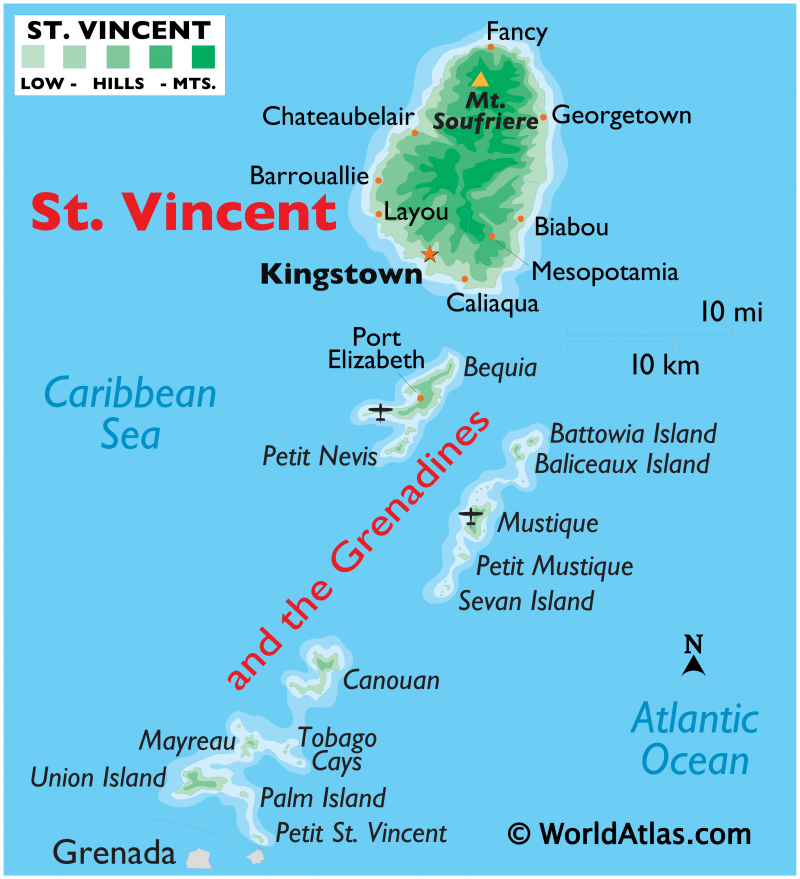 Saint Vincent and the Grenadines на карте