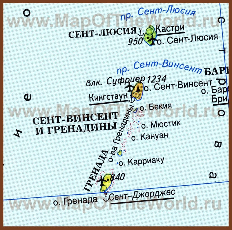 Сент-Люсия на карте