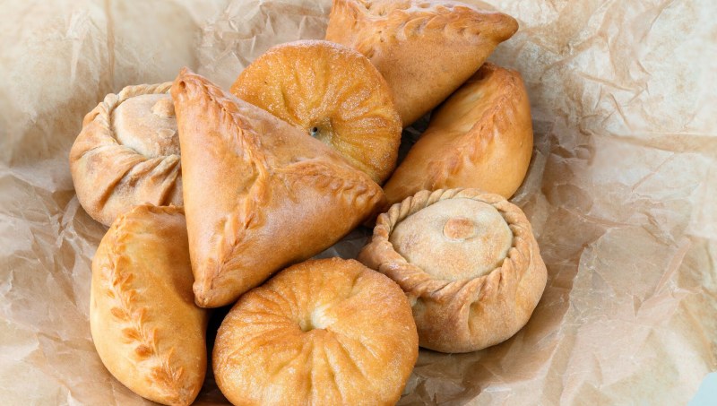 Эчпочмак с фаршем и картошкой