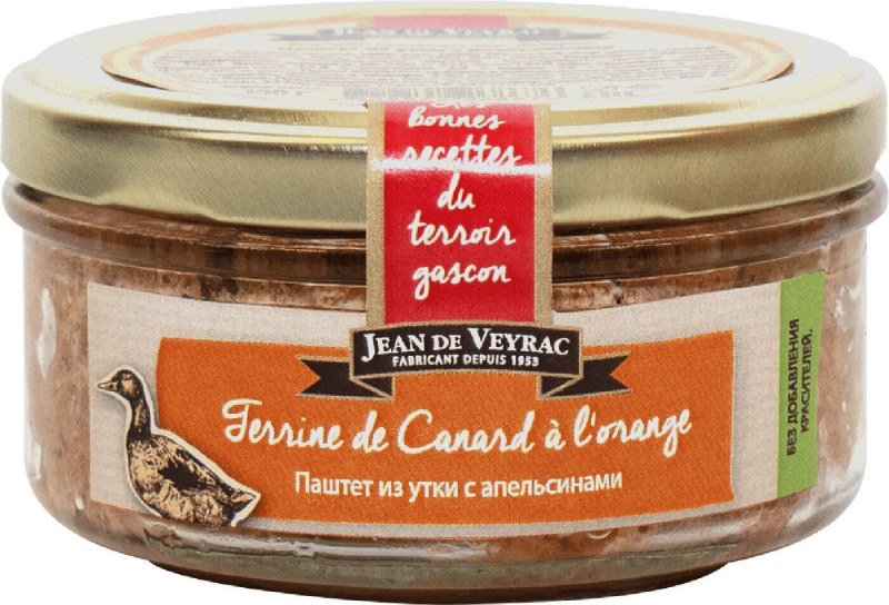 Паштет Jean de Veyrac из утки с оливками 130 г