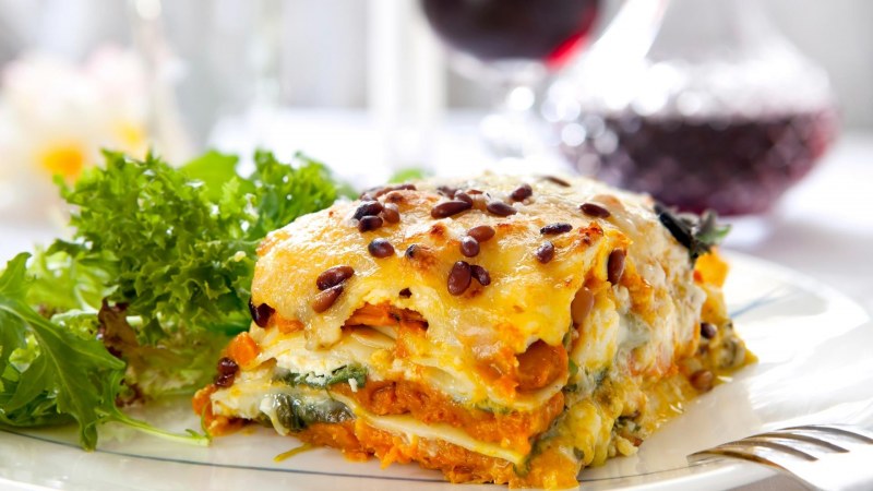 Лазанья с грибами и сыром