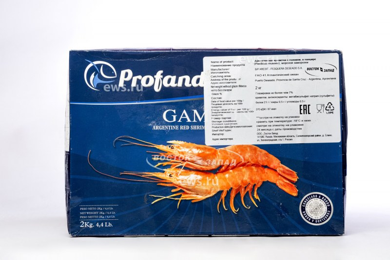 Креветки красные "langostino" с/г блок 2 кг с/м (l1 10/20), Conarpesa