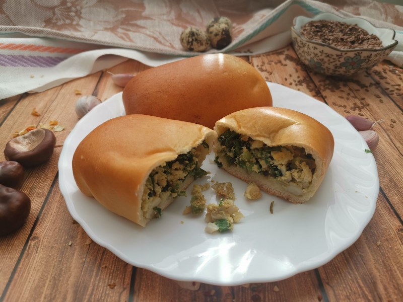 Заливной пирог с зел.луком и яйцом