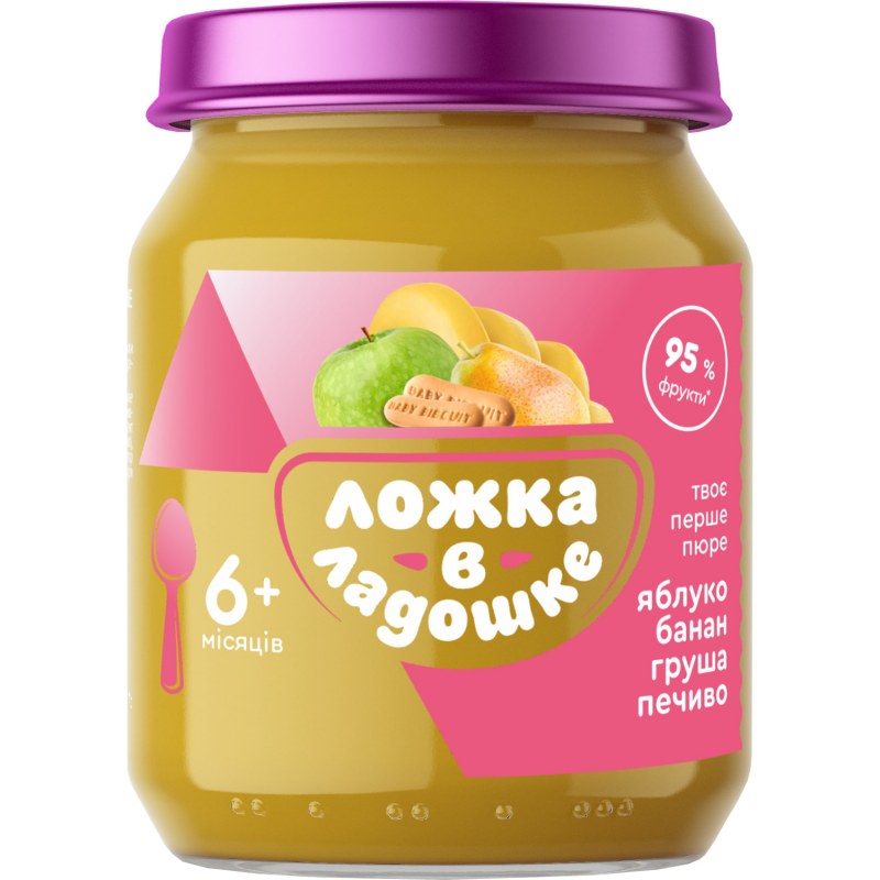 Пюре Агуша яблоко-банан-печенье 90г