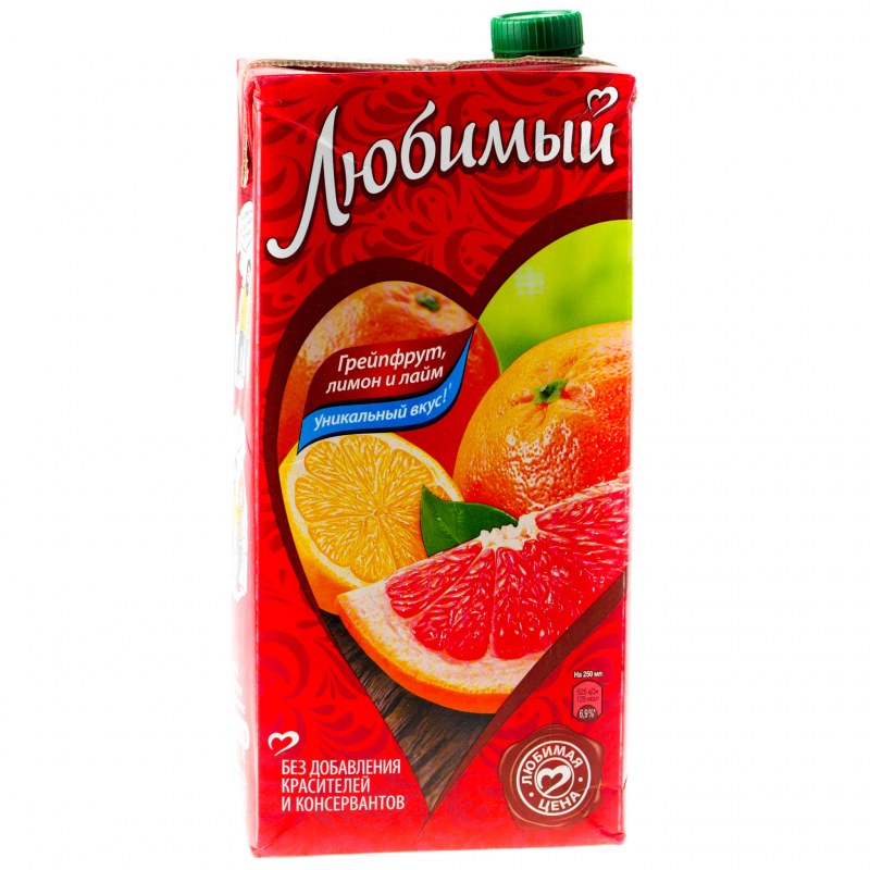 Сок любимый грейпфрут-лимон-лайм 1,93 л
