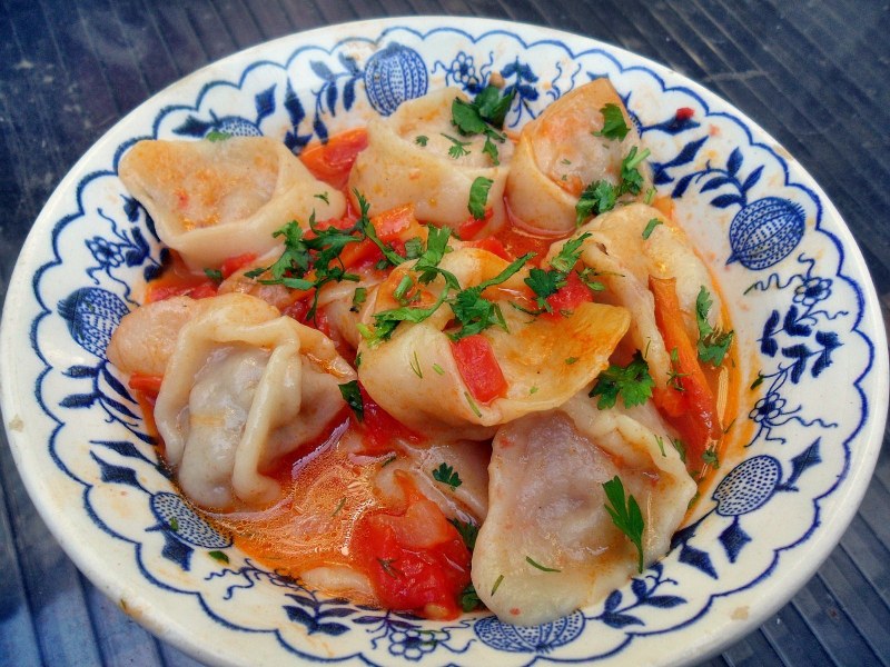 Жареные пельмени