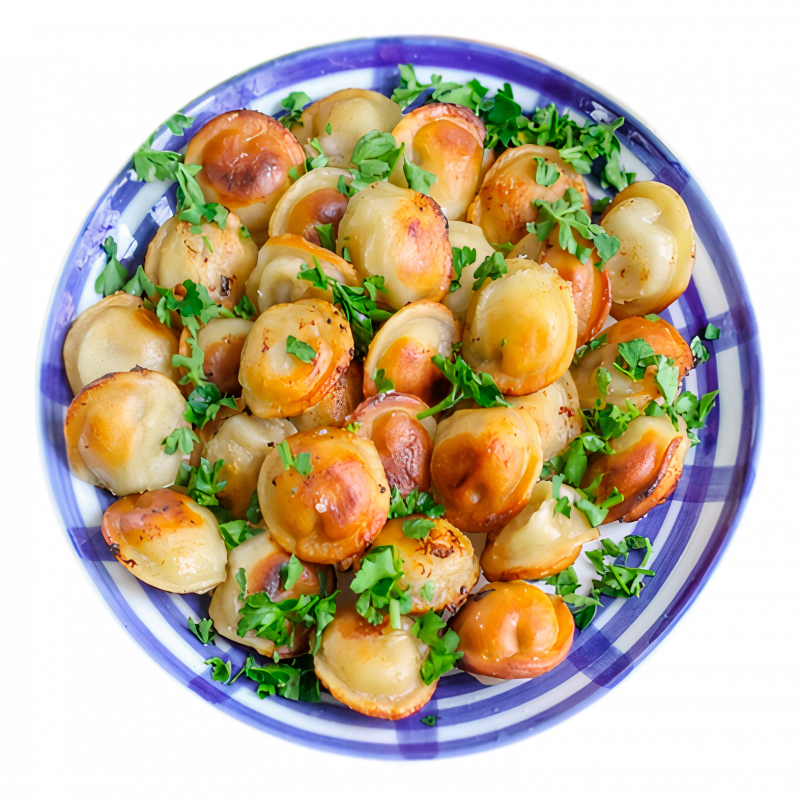 Жареные пельмени с маслом