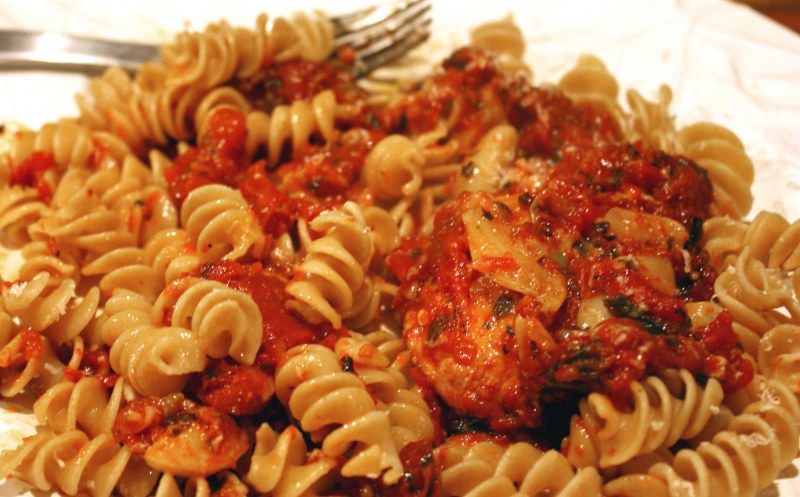 Макароны по флотски с курицей