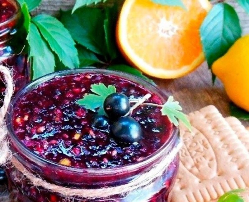 Джем из чёрной смородины с апельсином