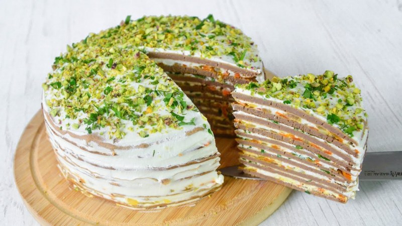 Закусочный торт из печени