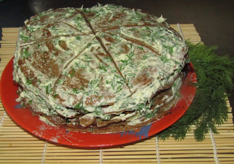 Печеночный тортик из куриной печени