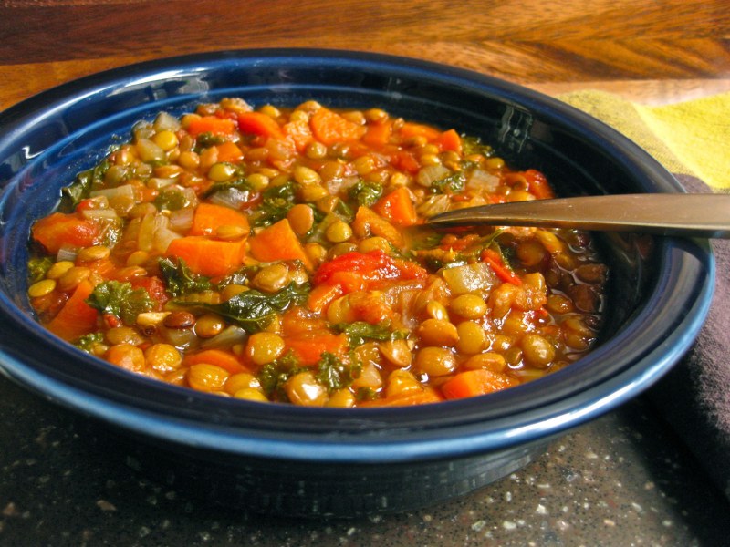Чечевица с овощами