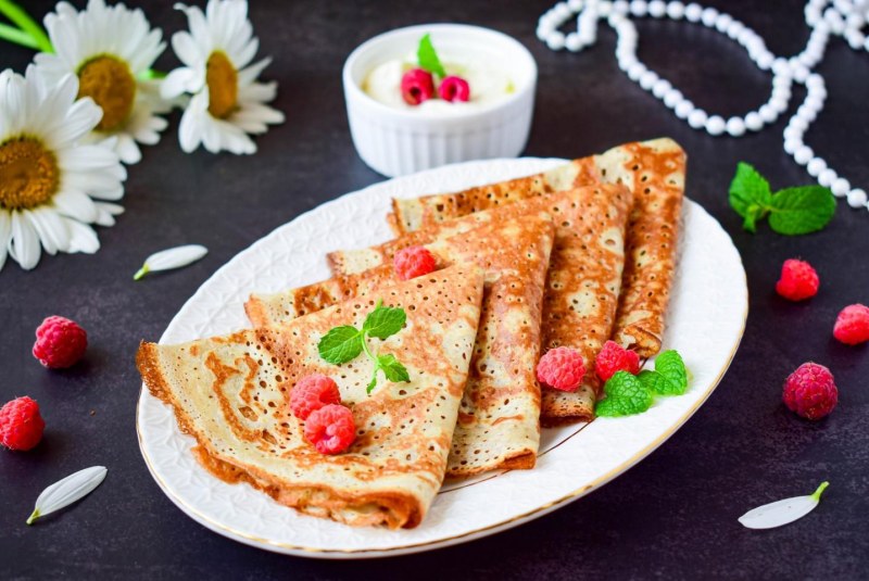 Блины на молоке с дырочками
