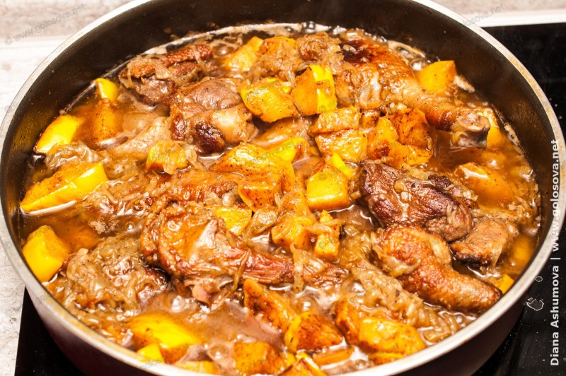 Блюда с айвой и мясом
