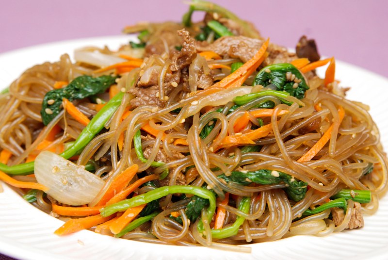 Горячая фунчоза с курицей