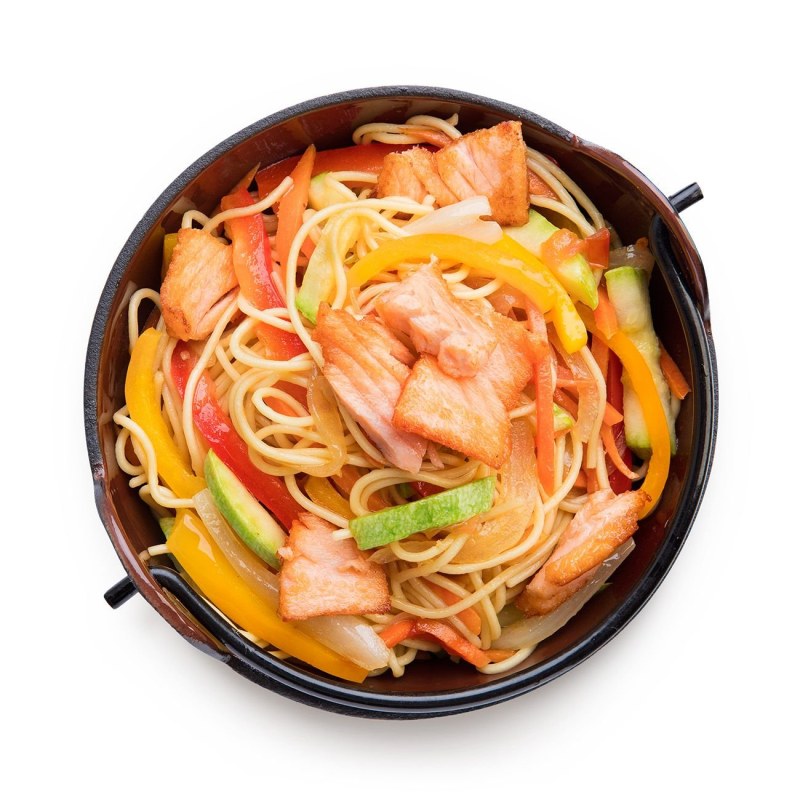 Wok лапша удон с лососем