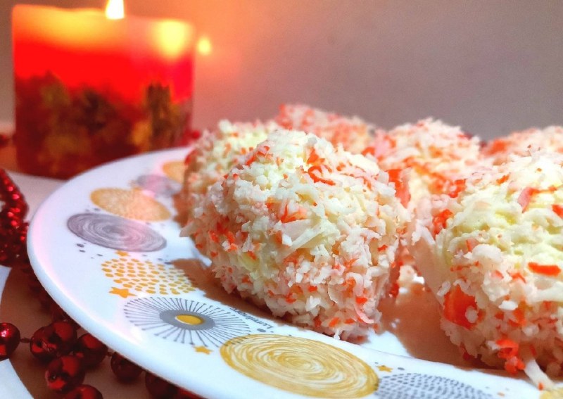 Шарики из крабовых палочек