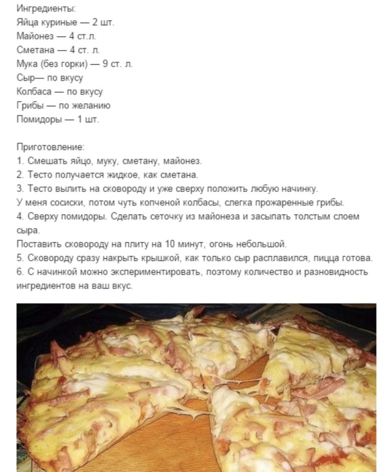 Бездрожжевое тесто для пиццы
