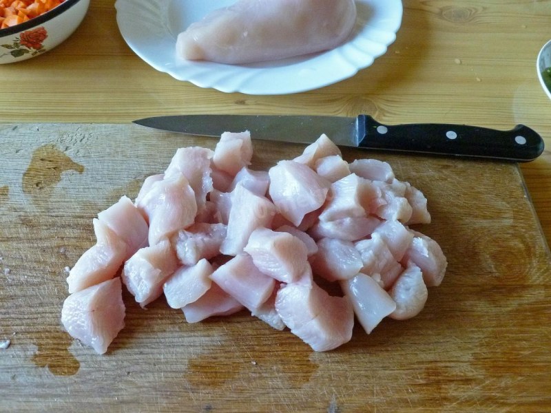 Нарезанное куриное филе