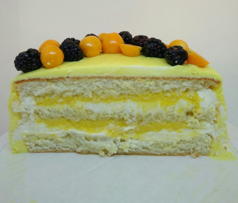 Торт с апельсиновым курдом и кремом