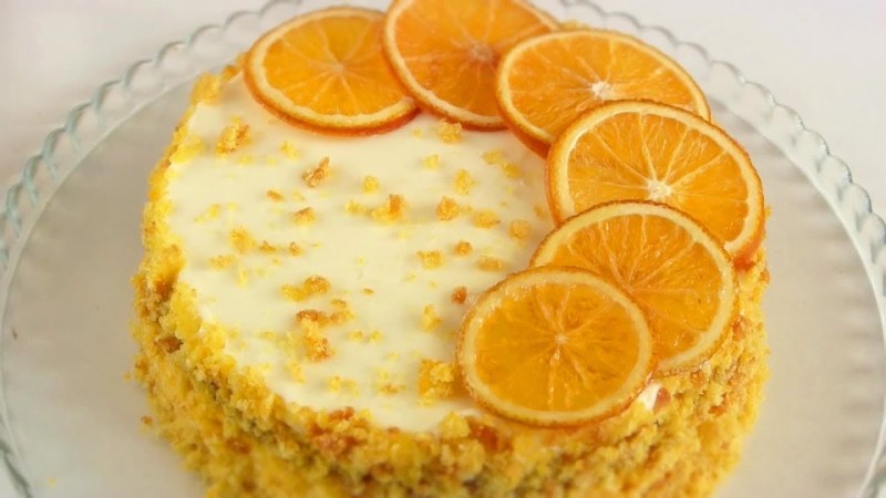 Морковный торт с апельсиновым конфи