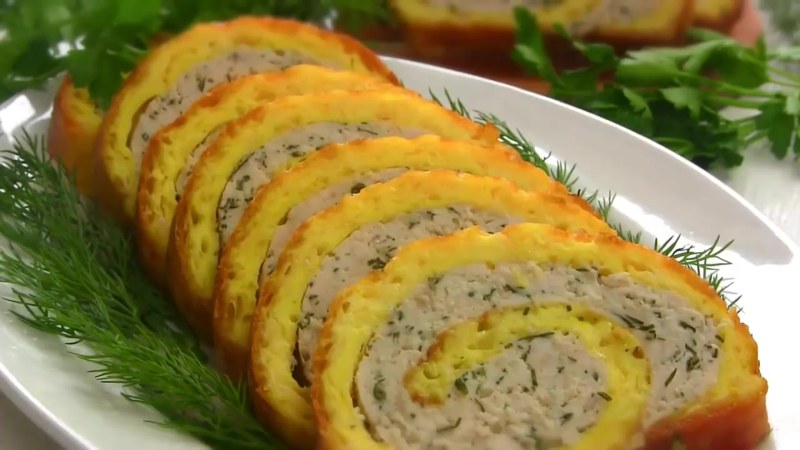 Сырно- мясной рулет
