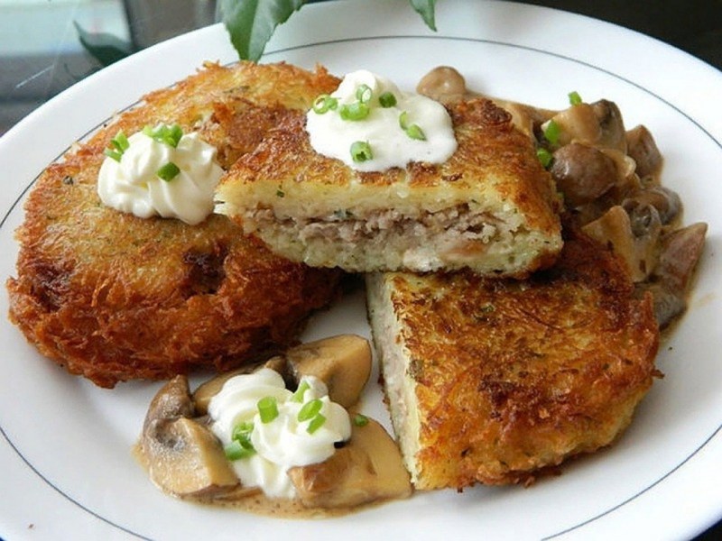 Драники картофельные с грибами